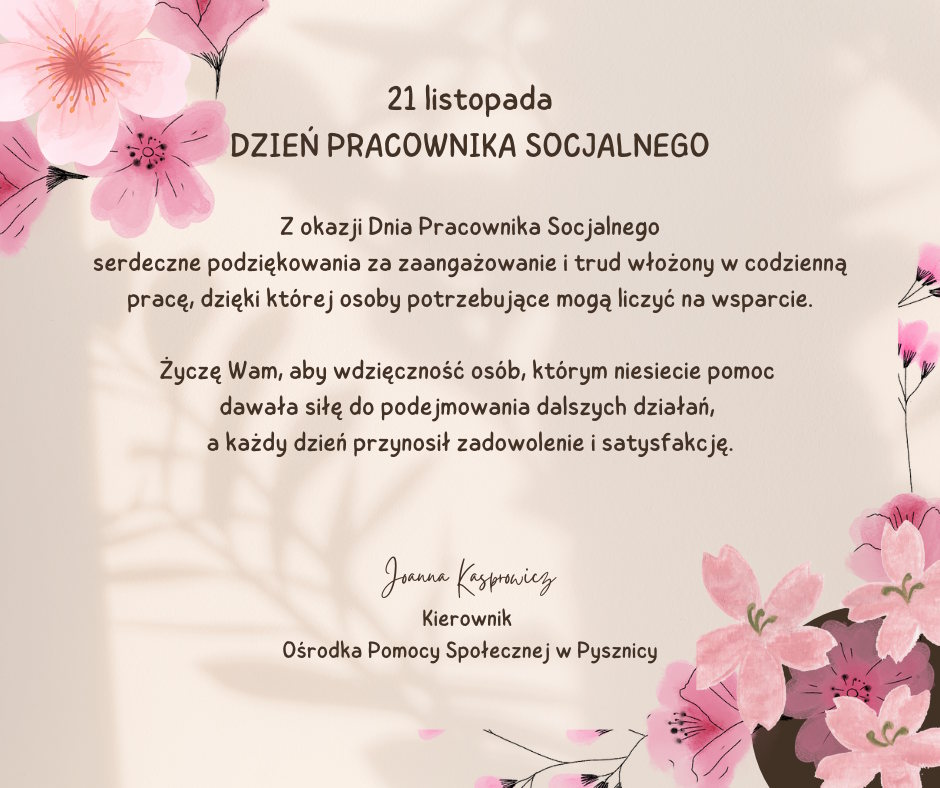 2025 21 listopada DZIEŃ PRACOWNIKA SOCJALNEGO