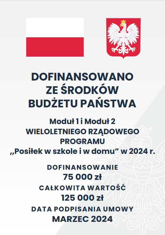 plakat posiłek w szkole i domu 2024